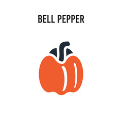 Bell pepper vector icon on white background. Red and black colored Bell pepper icon. Simple element illustration sign symbol EPS