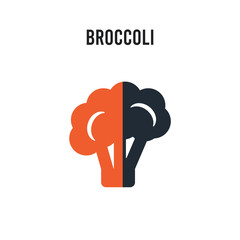 Broccoli vector icon on white background. Red and black colored Broccoli icon. Simple element illustration sign symbol EPS