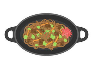 ソース焼きそばのイラスト