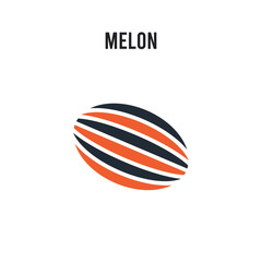 Melon vector icon on white background. Red and black colored Melon icon. Simple element illustration sign symbol EPS
