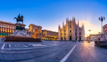  Sunrise at Duomo di Milano church in Milan Italy © kanonsky