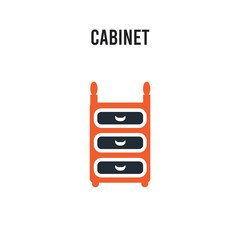 Cabinet vector icon on white background. Red and black colored Cabinet icon. Simple element illustration sign symbol EPS