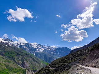 mountains and blue sky