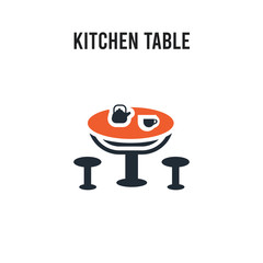 Kitchen table vector icon on white background. Red and black colored Kitchen table icon. Simple element illustration sign symbol EPS