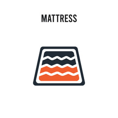Mattress vector icon on white background. Red and black colored Mattress icon. Simple element illustration sign symbol EPS
