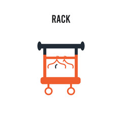 Rack vector icon on white background. Red and black colored Rack icon. Simple element illustration sign symbol EPS