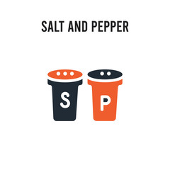 Salt and pepper shakers vector icon on white background. Red and black colored Salt and pepper shakers icon. Simple element illustration sign symbol EPS