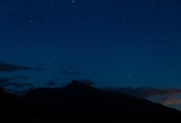 Obraz premium night sky with Krivan, Hight Tatras, Slovakia