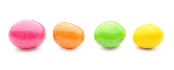 Sweet candies on white background
