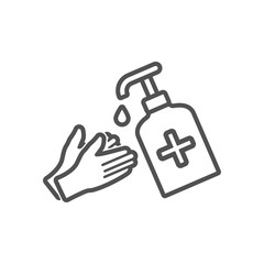 Fototapeta premium Dispenser for disinfecting your hands icon in flat style.Vector illustration.