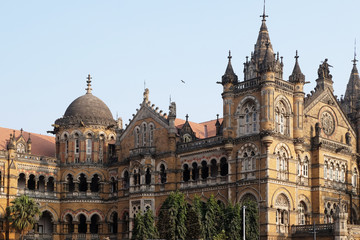 Fototapeta na wymiar Victoria Station (Chatrapati Shivaji terminal) in Mumbai, India