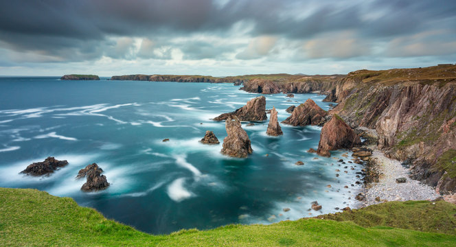 Long Exposure of Sea Stacks of Mangersta Isle of Lewis Outer Hebrides