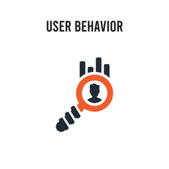 user behavior vector icon on white background. Red and black colored user behavior icon. Simple element illustration sign symbol EPS