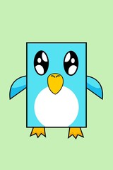 blue penguin cartoon illustration