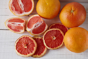 grapefruit juice on the light background