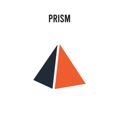 Prism vector icon on white background. Red and black colored Prism icon. Simple element illustration sign symbol EPS