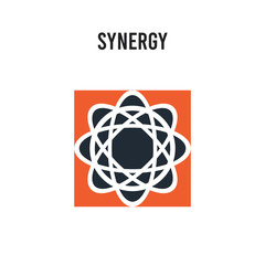 Fototapeta premium Synergy vector icon on white background. Red and black colored Synergy icon. Simple element illustration sign symbol EPS