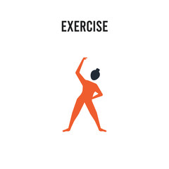 Exercise vector icon on white background. Red and black colored Exercise icon. Simple element illustration sign symbol EPS