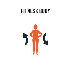 fitness Body vector icon on white background. Red and black colored fitness Body icon. Simple element illustration sign symbol EPS