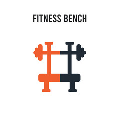 Obraz premium Fitness bench vector icon on white background. Red and black colored Fitness bench icon. Simple element illustration sign symbol EPS