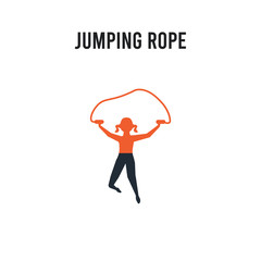 Jumping rope vector icon on white background. Red and black colored Jumping rope icon. Simple element illustration sign symbol EPS