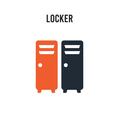 Locker vector icon on white background. Red and black colored Locker icon. Simple element illustration sign symbol EPS