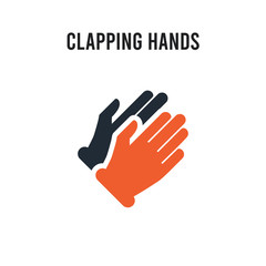 Clapping Hands vector icon on white background. Red and black colored Clapping Hands icon. Simple element illustration sign symbol EPS