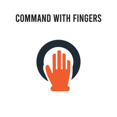 Command with fingers vector icon on white background. Red and black colored Command with fingers icon. Simple element illustration sign symbol EPS