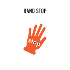 hand Stop vector icon on white background. Red and black colored hand Stop icon. Simple element illustration sign symbol EPS