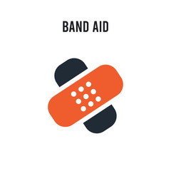 Band aid vector icon on white background. Red and black colored Band aid icon. Simple element illustration sign symbol EPS