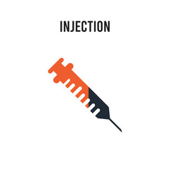 Injection vector icon on white background. Red and black colored Injection icon. Simple element illustration sign symbol EPS