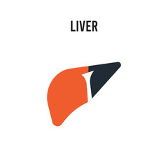 Liver vector icon on white background. Red and black colored Liver icon. Simple element illustration sign symbol EPS