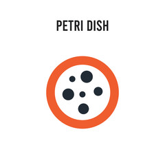 Fototapeta premium Petri dish vector icon on white background. Red and black colored Petri dish icon. Simple element illustration sign symbol EPS