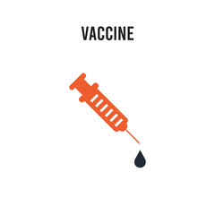 Vaccine vector icon on white background. Red and black colored Vaccine icon. Simple element illustration sign symbol EPS