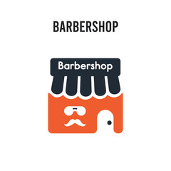 Barbershop vector icon on white background. Red and black colored Barbershop icon. Simple element illustration sign symbol EPS