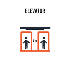 Elevator vector icon on white background. Red and black colored Elevator icon. Simple element illustration sign symbol EPS