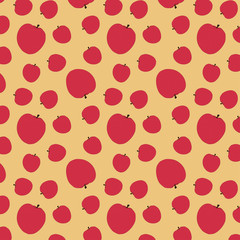 seamless red apples vector pattern. simple fruit vector pattern.