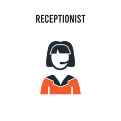 Receptionist vector icon on white background. Red and black colored Receptionist icon. Simple element illustration sign symbol EPS