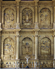 Main altar in the Se Cathedral dedicated to Catherine of Alexandria, Old Goa, Goa, India