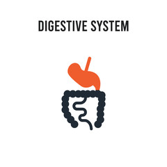 Digestive System vector icon on white background. Red and black colored Digestive System icon. Simple element illustration sign symbol EPS