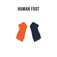 Human Foot vector icon on white background. Red and black colored Human Foot icon. Simple element illustration sign symbol EPS
