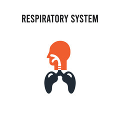 Respiratory System vector icon on white background. Red and black colored Respiratory System icon. Simple element illustration sign symbol EPS