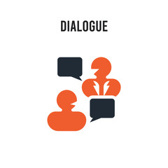 Dialogue vector icon on white background. Red and black colored Dialogue icon. Simple element illustration sign symbol EPS