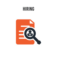 Obraz premium Hiring vector icon on white background. Red and black colored Hiring icon. Simple element illustration sign symbol EPS