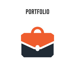 Portfolio vector icon on white background. Red and black colored Portfolio icon. Simple element illustration sign symbol EPS