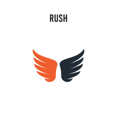 Rush vector icon on white background. Red and black colored Rush icon. Simple element illustration sign symbol EPS