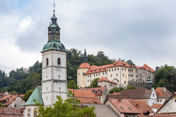 Fototapeta na wymiar Skofja Loka castle and town in Slovenia