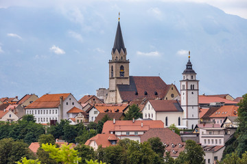 Kranj town with Alps in Slovenia