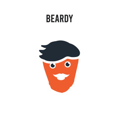 beardy vector icon on white background. Red and black colored beardy icon. Simple element illustration sign symbol EPS