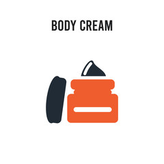 body Cream vector icon on white background. Red and black colored body Cream icon. Simple element illustration sign symbol EPS